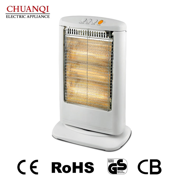 Aquecedor de halogênio de 3 tubos 1200W com controle remoto