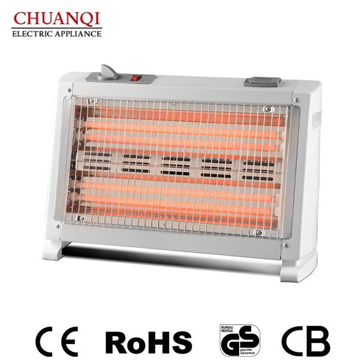 Aquecedor de quartzo de 4 tubos 1600W com umidificador e ventilador turbo