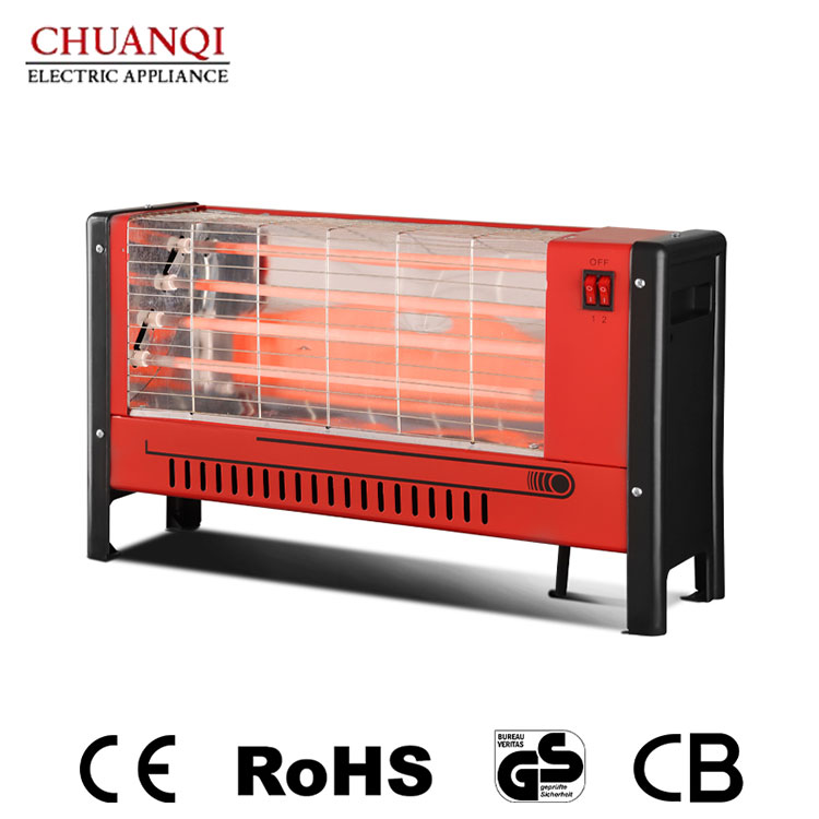 Aquecedor de quartzo de 4 tubos 1600W com design utilitário